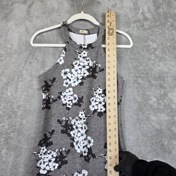 Hollister Dress Juniors XS Gray Floral Halter Bodycon Mini Sundress Casual - Picture 8 of 8